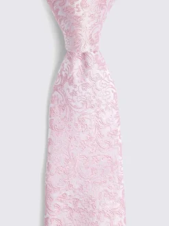 Or pâle - Cravate MOSS en soie tourbillonnante Fleurie