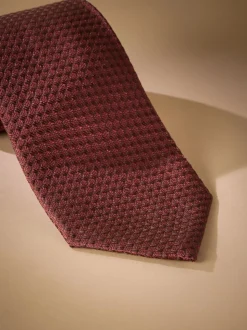 Orange - Cravate Signature en soie texturée