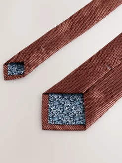 Orange - Cravate texturée avec pince à cravate