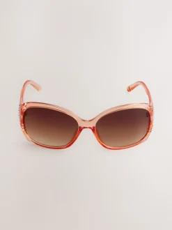 Orange - Lunettes de soleil à découpe effet dégradé
