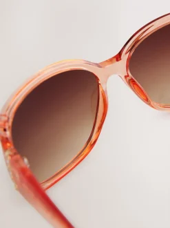 Orange - Lunettes de soleil à découpe effet dégradé