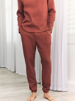 Orange - Pantalon - Chelsea Peers Bas de jogging long gaufré - rouille