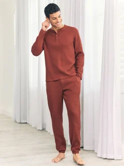 Orange - Pantalon - Chelsea Peers Bas de jogging long gaufré - rouille