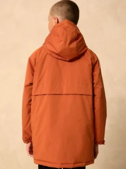 Orange - Parka Résistant à la douche doublée de polaire (3-16ans)
