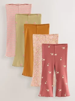 Orange automnal - Lot de 5 leggings évasés (3mois-7ans)