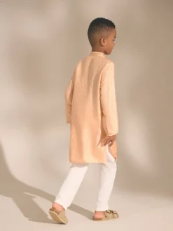Orange clair EMB - Kurta (3mths-16yrs)