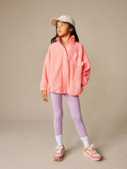 Orange corail - Veste en polaire boutonnée (3-16ans)