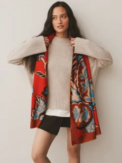 Orange imprimé cachemire - Écharpe épaisse