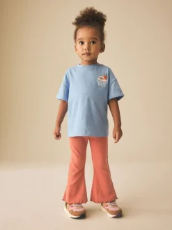 Orange marron - Leggings évasés à côtes (3mths-7yrs)