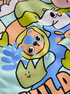 Orange motif safari - Lot de 3 t-shirts graphiques à manches courtes (3mois7ans)