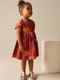 Orange rétro - Robe en jersey (3mois à7ans)