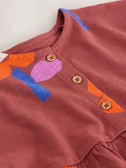 Orange rétro - Robe en jersey (3mois à7ans)