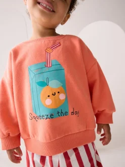 Orange Squeeze the Day - Ensemble Sweat-shirt et Pantalons Amples (3mois-7ans)