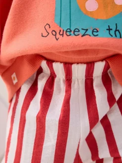 Orange Squeeze the Day - Ensemble Sweat-shirt et Pantalons Amples (3mois-7ans)