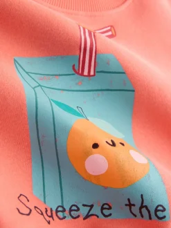 Orange Squeeze the Day - Ensemble Sweat-shirt et Pantalons Amples (3mois-7ans)