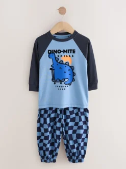 Orange/Dinosaur marine - Lot de 3 pyjamas oversize (9mois-10ans)