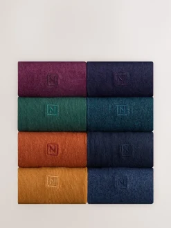 Orange/vert/bleu - Lot de 8 - Chaussettes fraîches brodées durables