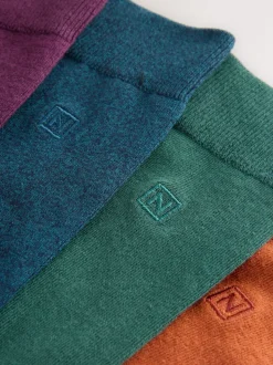Orange/vert/bleu - Lot de 8 - Chaussettes fraîches brodées durables