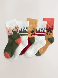 Ouest neutre - Cushioned Semelle intérieure Cotton Rich Ribbed Tipped Chaussettes 5 Lot