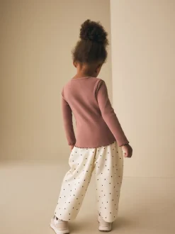 Ours blancs Mono à pois - Pantalons avec ornements style tonneau (3mois-7ans)