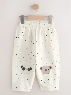 Ours blancs Mono à pois - Pantalons avec ornements style tonneau (3mois-7ans)