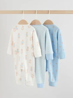 Ours bleu - Combinaisons de nuit à fermeture éclair pour bébés 3 Pack (0mths-3yrs)