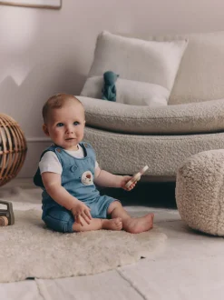 Ours bleu - Ensemble salopette et body tissé bébé (0mois-2ans)