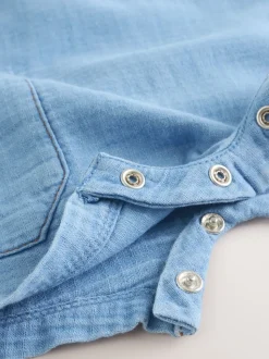 Ours bleu - Ensemble salopette et body tissé bébé (0mois-2ans)