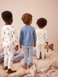 Ours bleu clair - Lot de 3 pyjamas Snuggle (9mois-6ans)