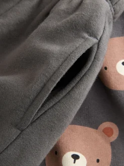 Ours gris anthracite partout - Ensemble Sweatshirt et Joggers Rayure (3mths-7yrs)