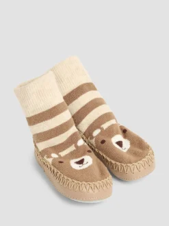 ours marron - Chaussettes mocassins JoJo Maman Bébé