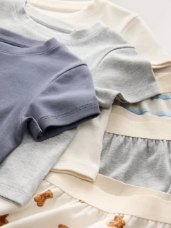 Ours rayé Bleu/Neutre - Lot de 3Joggings pyjama (3-16ans)