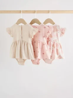 Ours rose brodé - Barboteuse Jersey Baby 3 Pack