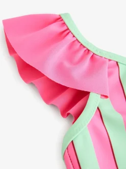 Panda à rayures rose et vert - Maillot de bain à volants Cath Kidston (3mois à7ans)