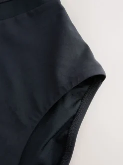 Panneau en maille noire - Maillot de bain gainant Tummy à col montant