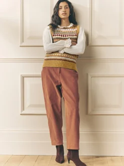 Pantalon léger décontracté en velours côtelé Laura Ashley