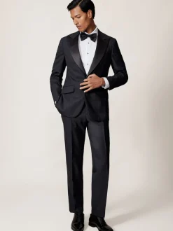 Pantalons de smoking Reiss Sinatra en jacquard de laine mélangée coupe classique