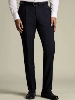 Pantalons plissés extensibles Charles Tyrwhitt en laine