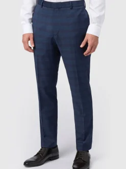 Pantalons Ted Baker Tailoring Bleu Coupe ajustée à carreaux caramel