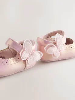 papillon Rose scintillant - Chaussures Mary Jane pour bébé (0-18mths)