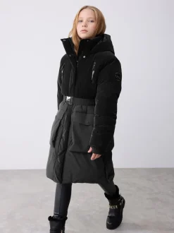 Parka Baker by Ted Baker longue imperméable à ceinture noire rembourrée