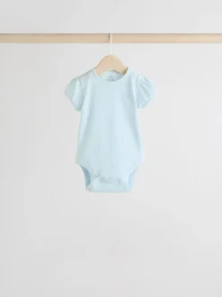 Pastels - Lot de 5 bodys pointelle à manches courtes pour bébé