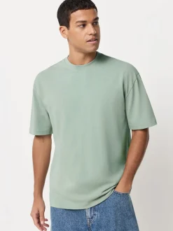 Pastels vert/bleu/écru/ardoise/rose - Lot de 5 t-shirts épais à coupe décontractée