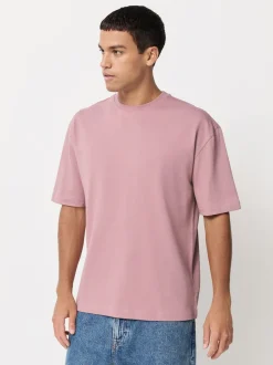 Pastels vert/bleu/écru/ardoise/rose - Lot de 5 t-shirts épais à coupe décontractée