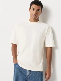 Pastels vert/bleu/écru/ardoise/rose - Lot de 5 t-shirts épais à coupe décontractée