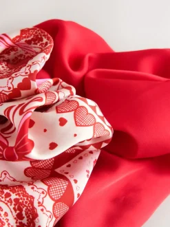 Patchwork rouge Valentine - Lot de 2 chouchous oversize