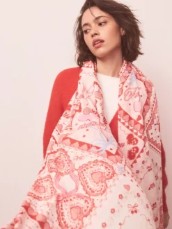 Patchwork rouge Valentine - Écharpe légère