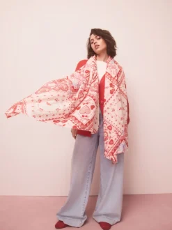 Patchwork rouge Valentine - Écharpe légère