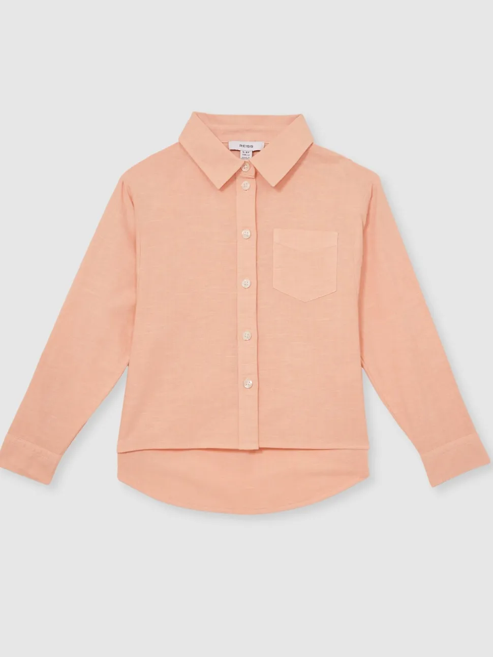 pêche - Chemise à poignets roulés en lin Reiss Leora