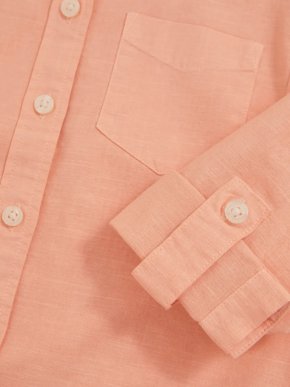 pêche - Chemise à poignets roulés en lin Reiss Leora